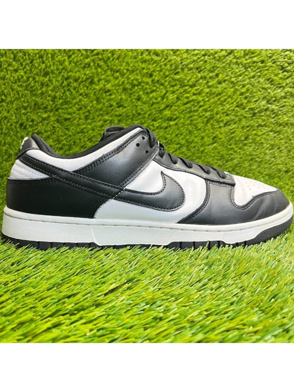 Nike‎ Dunk Low Retro Mens Size 12 Black White Athletic Leather Shoes Sneakers